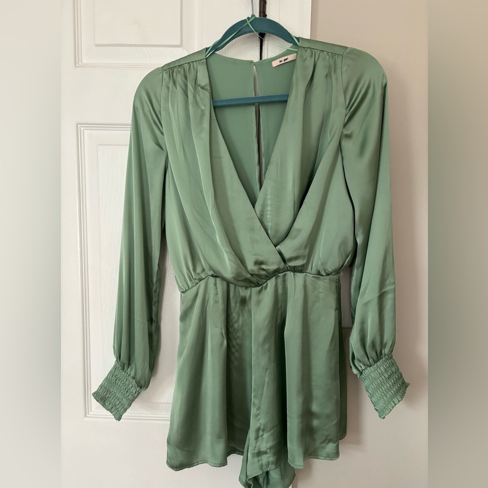 Green Silk Romper